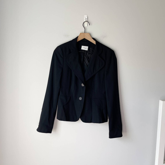 Akris Punto Women's Black Wool Two Button Blazer Size 8 - Picture 1 of 3